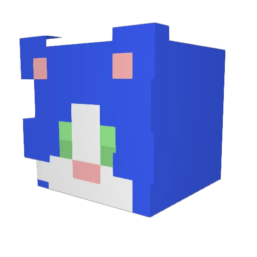 blues Minecraft avatar head, 3D render