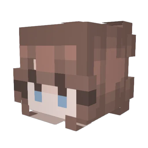bluesaba Minecraft avatar head, 3D render