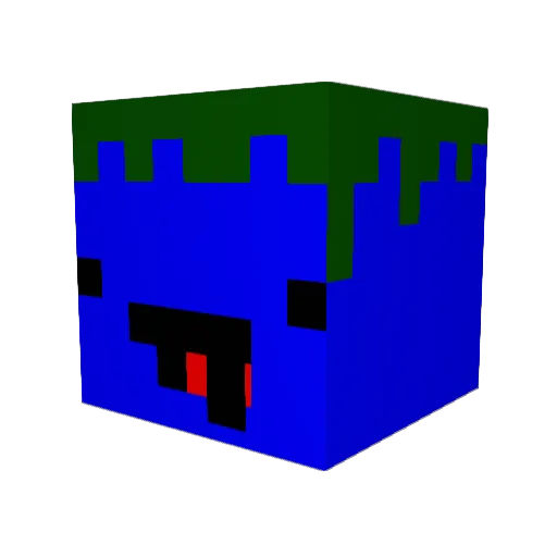 bluesberry Minecraft avatar head, 3D render