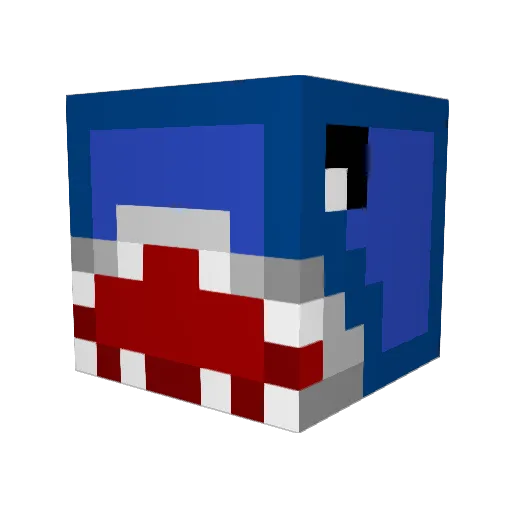 blueshark37 Minecraft avatar head, 3D render