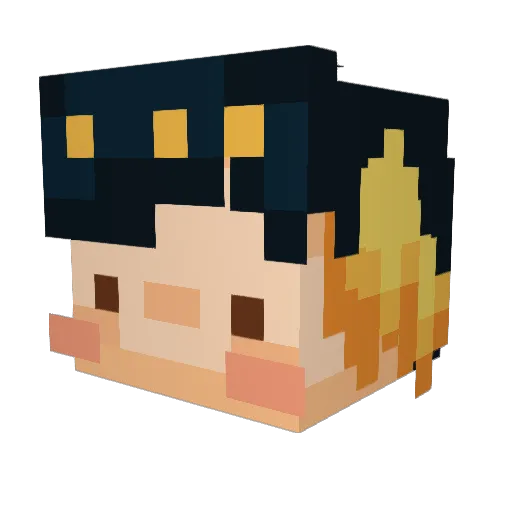 bluestripedsocks Minecraft avatar head, 3D render