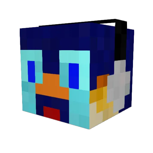 bluestruck Minecraft avatar head, 3D render