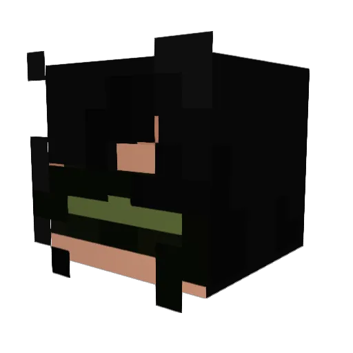 bluetailedelf Minecraft avatar head, 3D render