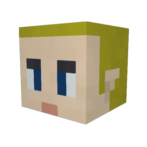 blueteslatank Minecraft avatar head, 3D render