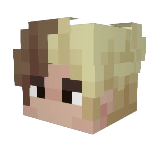 bluetoozio Minecraft avatar head, 3D render