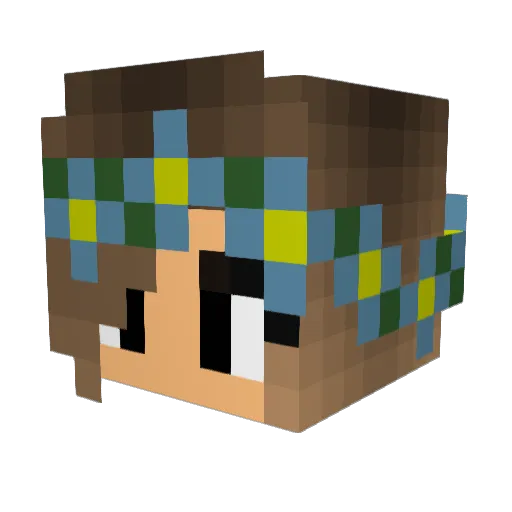 bluezamy Minecraft avatar head, 3D render