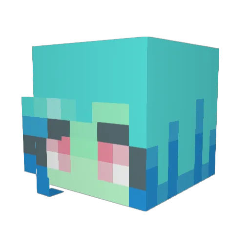 bluezster Minecraft avatar head, 3D render