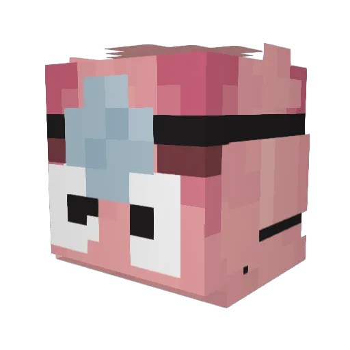 blufang Minecraft avatar head, 3D render