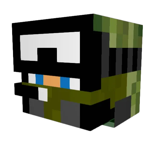 bluhaven Minecraft avatar head, 3D render