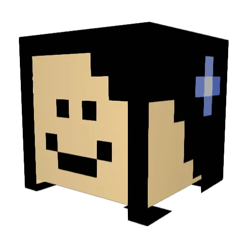 blulil Minecraft avatar head, 3D render