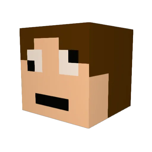 blulok Minecraft avatar head, 3D render
