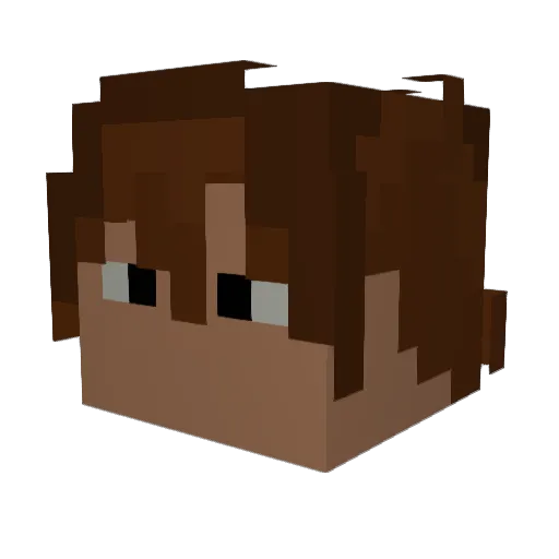 blulw Minecraft avatar head, 3D render