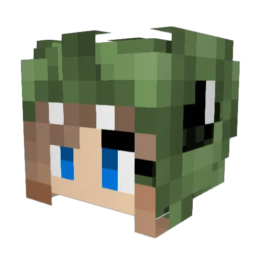 blupppp Minecraft avatar head, 3D render