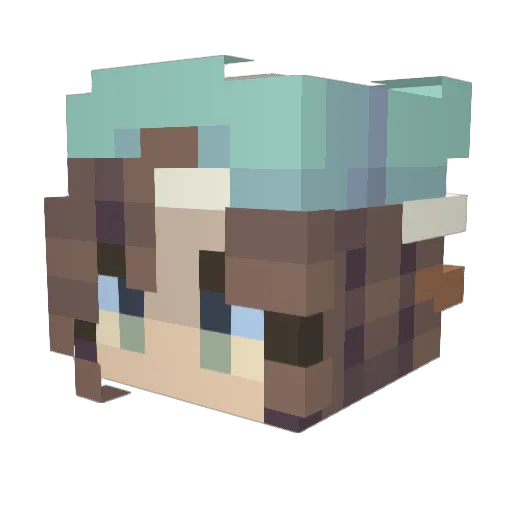 blurryvr Minecraft avatar head, 3D render