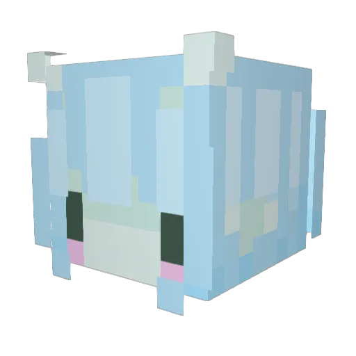 blused Minecraft avatar head, 3D render