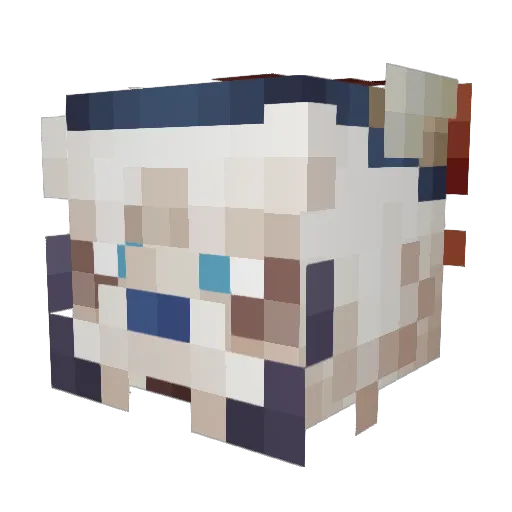 blusewill Minecraft avatar head, 3D render