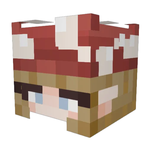 blushic Minecraft avatar head, 3D render