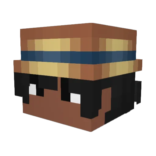 blutuber Minecraft avatar head, 3D render
