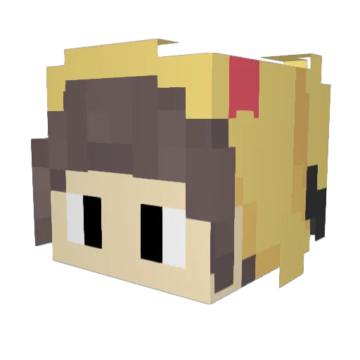 bluuBr Minecraft avatar head, 3D render