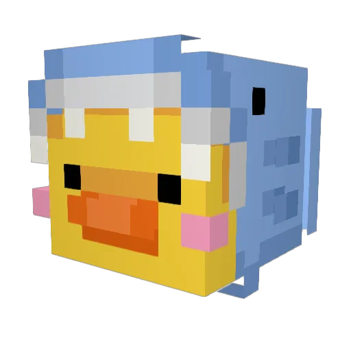 bluulian Minecraft avatar head, 3D render