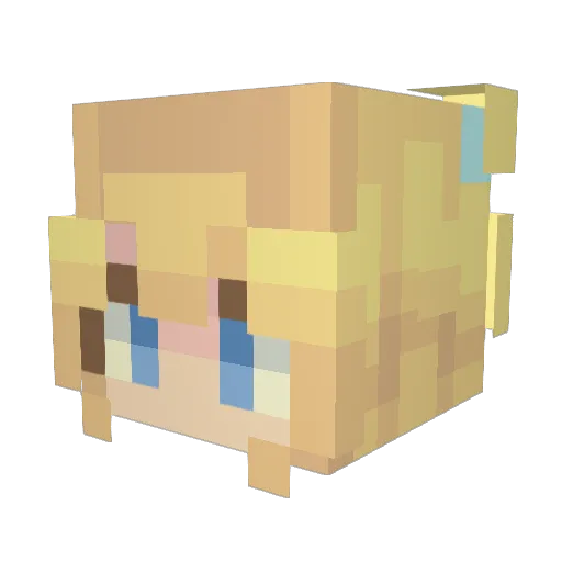 bluuluna Minecraft avatar head, 3D render
