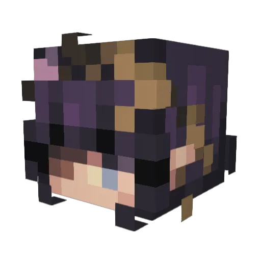 bluumo Minecraft avatar head, 3D render