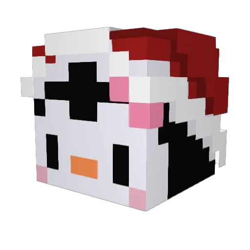 bluumu Minecraft avatar head, 3D render