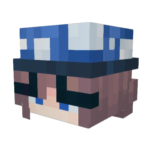 bluusey Minecraft avatar head, 3D render
