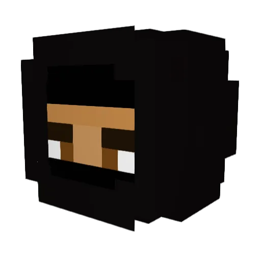 bluuye Minecraft avatar head, 3D render