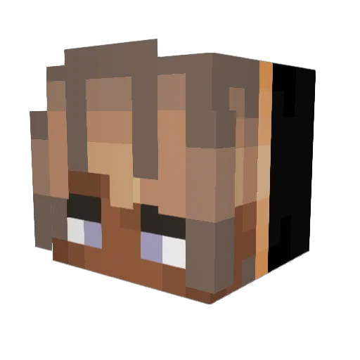 bluvybuddy Minecraft avatar head, 3D render