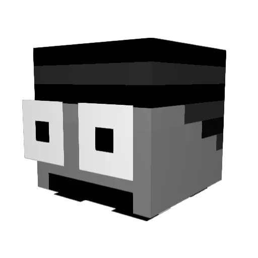 blxckk Minecraft avatar head, 3D render