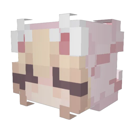 bmbie Minecraft avatar head, 3D render
