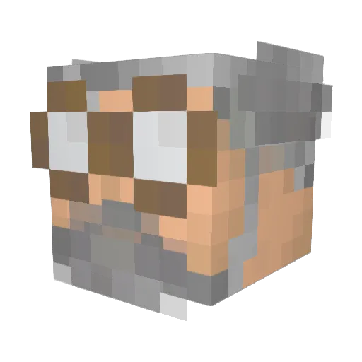 bn0367 Minecraft avatar head, 3D render