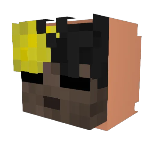 bnece Minecraft avatar head, 3D render