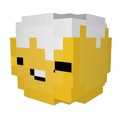 bnini Minecraft avatar head, 3D render