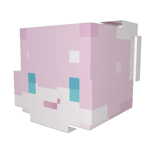 bnyuu Minecraft avatar head, 3D render