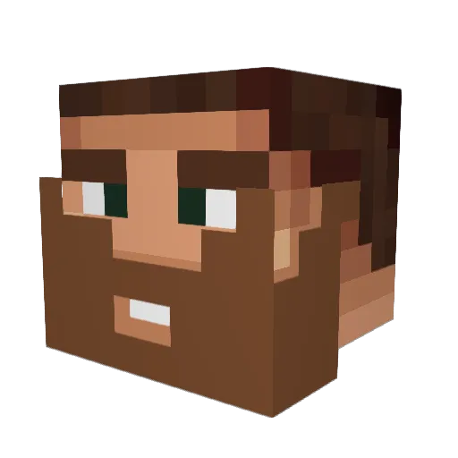 bob_the_caveman Minecraft avatar head, 3D render