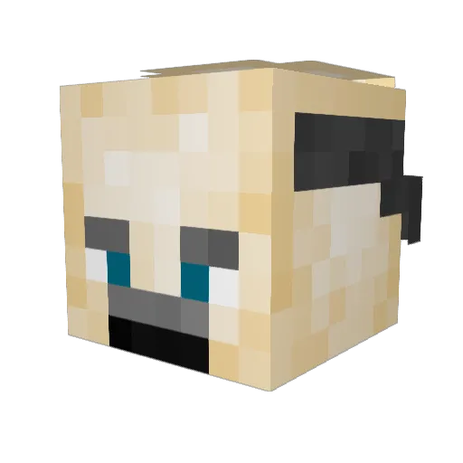 bobeelina Minecraft avatar head, 3D render