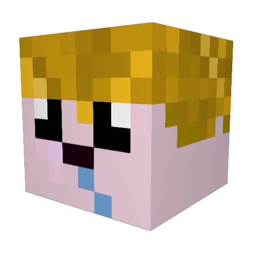 bobobolie Minecraft avatar head, 3D render