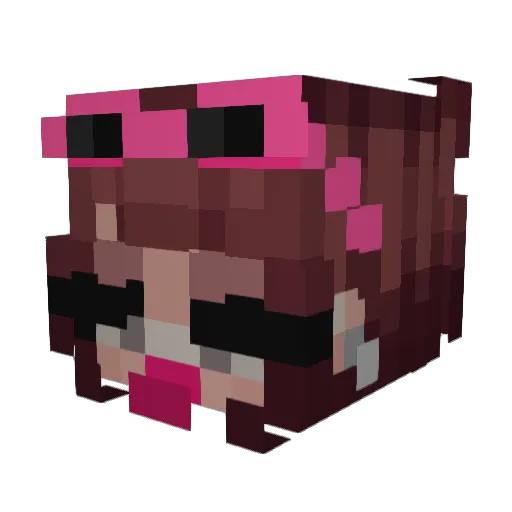 bobobush Minecraft avatar head, 3D render