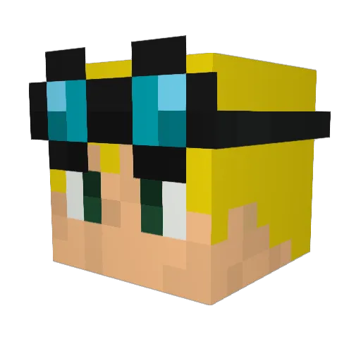 bobongle Minecraft avatar head, 3D render