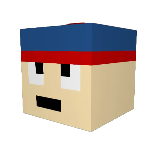 bobusin Minecraft avatar head, 3D render