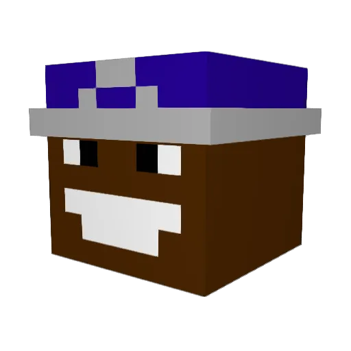 bocadefumo Minecraft avatar head, 3D render