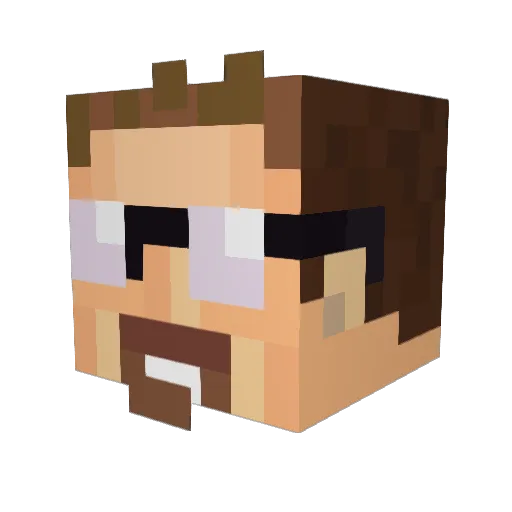 bodychine Minecraft avatar head, 3D render