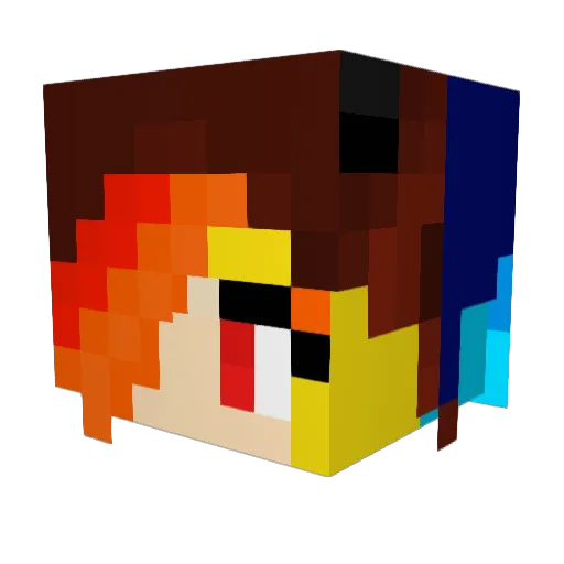 bodygym2 Minecraft avatar head, 3D render