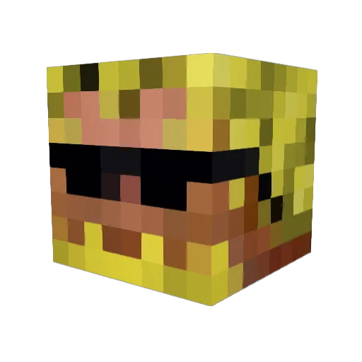 bogart Minecraft avatar head, 3D render