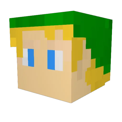 bogfu Minecraft avatar head, 3D render