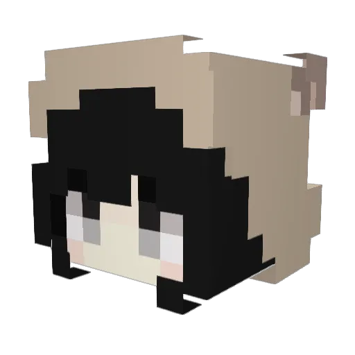 bohewang Minecraft avatar head, 3D render