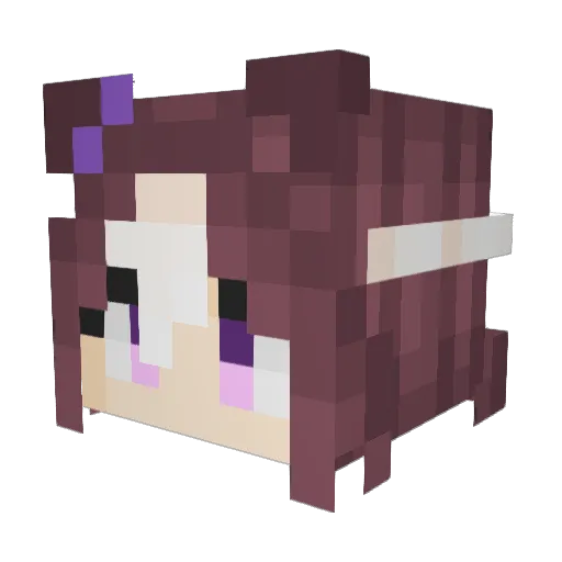 bokugirl Minecraft avatar head, 3D render