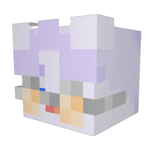bolaswhite Minecraft avatar head, 3D render